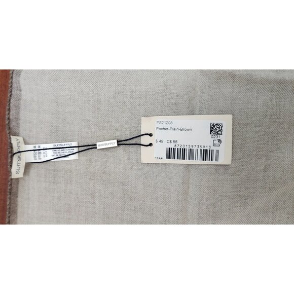 SUIT SUPPLY Pocket Square – Classic Plain Brown 12.5''x 12.5'' - Picture 4 of 8